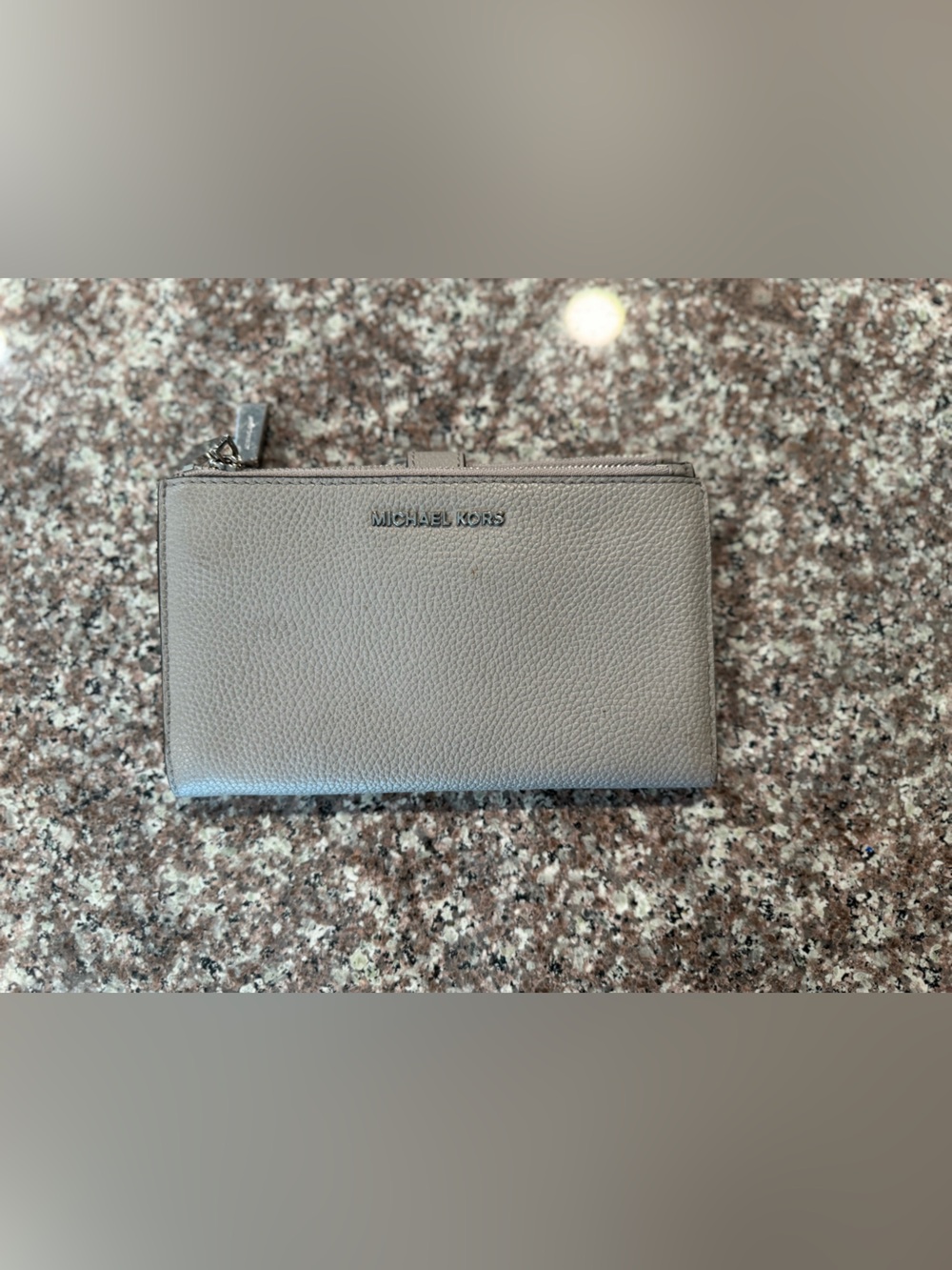 Michael Kors Taupe Pebbled Leather Wallet